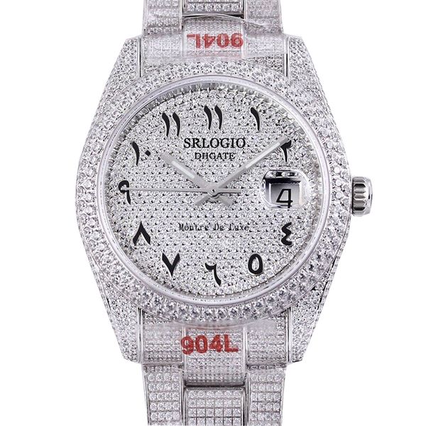 full diamonds mens watch 40.6mm automatic mechanical watches diamond bezel waterproof sapphire wristwatches fashion modern wristwatch montre, Slivery;brown
full diamonds mens watch 40.6mm automatic mechanical watches diamond bezel waterproof sapphire wristwatches fashion modern wristwatch montre, Slivery;brown