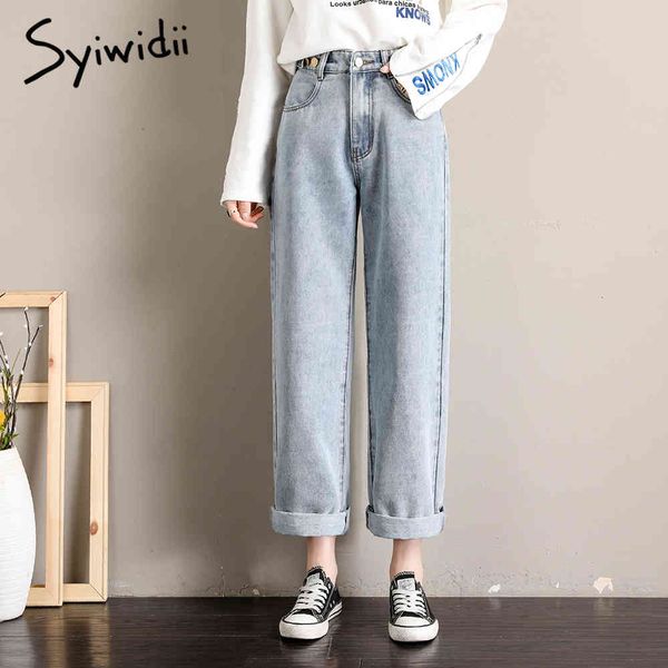 syiwidii sky blue jeans woman lace up vintage washed button full length loose straight casual denim pants high waisted jeans 210417
syiwidii sky blue jeans woman lace up vintage washed button full length loose straight casual denim pants high waisted jeans 210417
