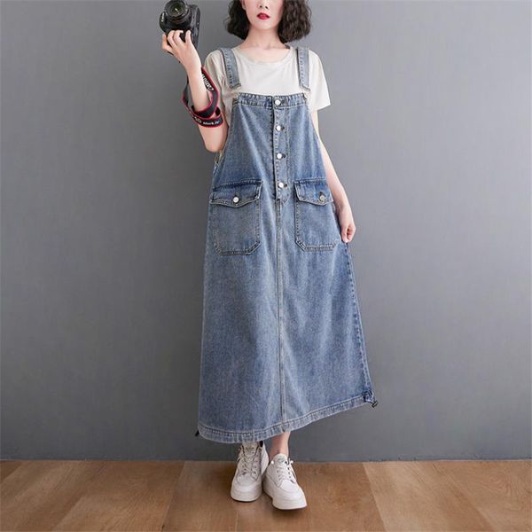 casual dresses summer for women loose vintage denim sundress sleevless spaghetti strap jeans dress vestidos, Black;gray
casual dresses summer for women loose vintage denim sundress sleevless spaghetti strap jeans dress vestidos, Black;gray