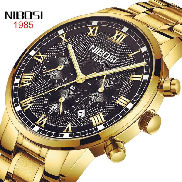 wristwatches nibosi gold black men watch quartz men's waterproof sports fashion chronograph relogio masculin, Slivery;brown
wristwatches nibosi gold black men watch quartz men's waterproof sports fashion chronograph relogio masculin, Slivery;brown