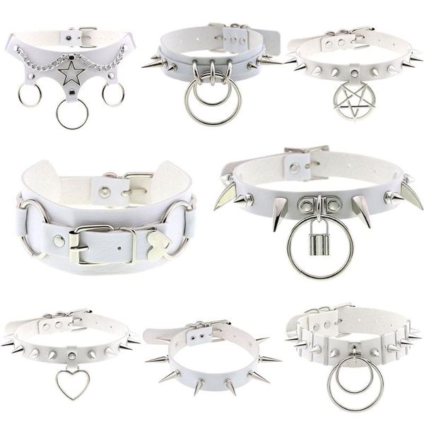 chokers kmvexo woman white punk choker collar necklace pu leather rivets pendientes party club gothic femme jewelry, Golden;silver
chokers kmvexo woman white punk choker collar necklace pu leather rivets pendientes party club gothic femme jewelry, Golden;silver