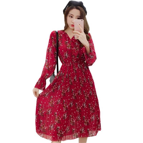 casual dresses 2021 spring vintage chiffon floral print pleated dress women v-neck flare sleeve long ladies vestidosfp0575, Black;gray
casual dresses 2021 spring vintage chiffon floral print pleated dress women v-neck flare sleeve long ladies vestidosfp0575, Black;gray