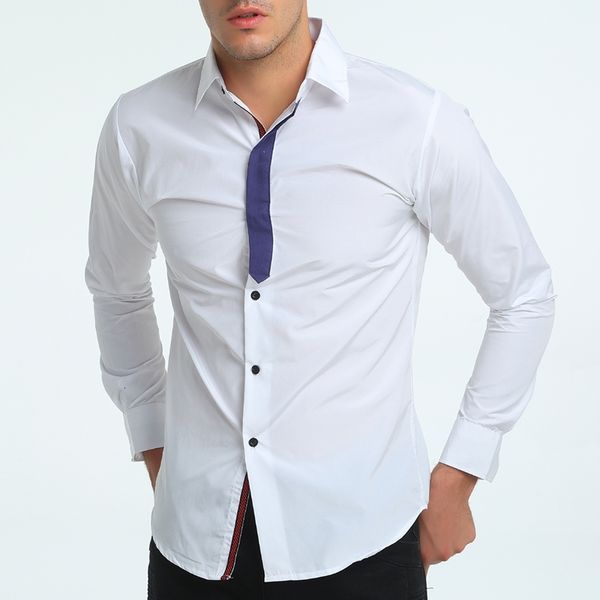 men's shirts fashion camisa masculina long sleeve men slim fit design formal casual brand male dress shirt, White;black
men's shirts fashion camisa masculina long sleeve men slim fit design formal casual brand male dress shirt, White;black
