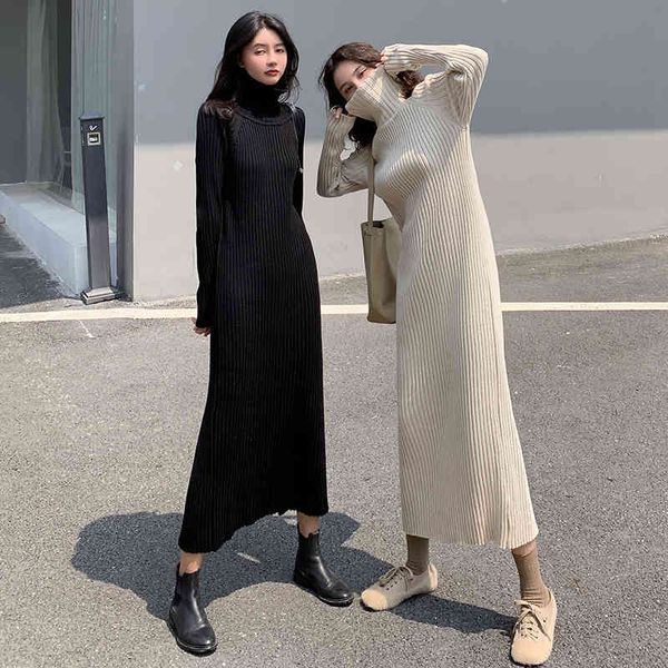 autumn and winter thick high-neck pit pattern knitted split dress all-match base skirt 210514, Black;gray
autumn and winter thick high-neck pit pattern knitted split dress all-match base skirt 210514, Black;gray