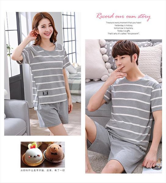 couple pajamas summer short women sleepwear sleeved pure cotton thin section large size loose men and suit cartoon home service, Black;red
couple pajamas summer short women sleepwear sleeved pure cotton thin section large size loose men and suit cartoon home service, Black;red