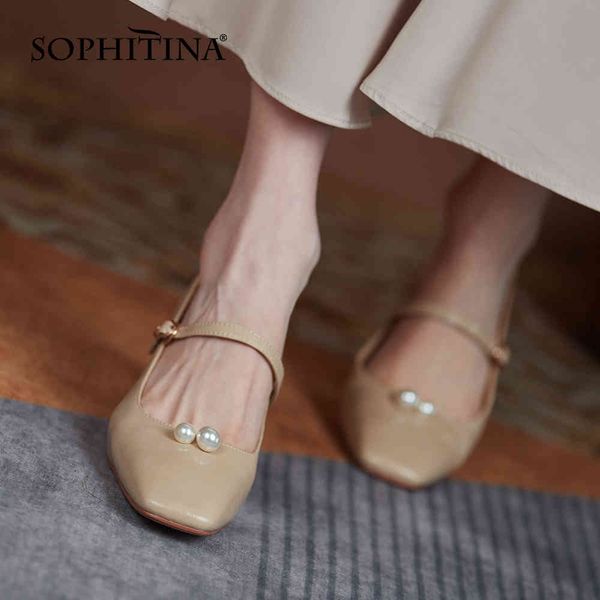 sophitina mary jane classic women shoes pearl handmad buckle shoes square toe thick high-heel genuine leather female pumps ao814 210513, Black
sophitina mary jane classic women shoes pearl handmad buckle shoes square toe thick high-heel genuine leather female pumps ao814 210513, Black
