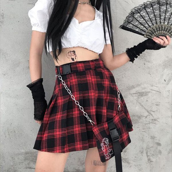 skirts red plaid blet chain women high waist preppy style punk a line moto mini skirt harajuku festival clothes gothic, Black
skirts red plaid blet chain women high waist preppy style punk a line moto mini skirt harajuku festival clothes gothic, Black