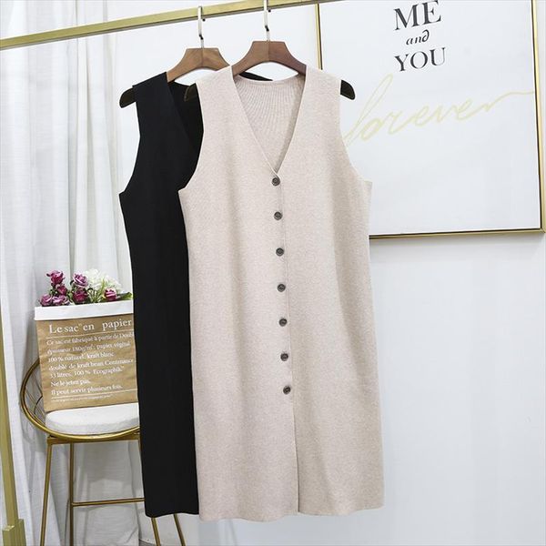 over the knee women sweaters pullover long knitted waistcoat dress plus size casual loose solid sleeveless v neck, White;black
over the knee women sweaters pullover long knitted waistcoat dress plus size casual loose solid sleeveless v neck, White;black