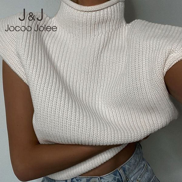 jocoo jolee casual knitwear harajuku pullovers elegant turtleneck sleeveless knitted vest sweater office lady spring jumper 210518, White;black
jocoo jolee casual knitwear harajuku pullovers elegant turtleneck sleeveless knitted vest sweater office lady spring jumper 210518, White;black