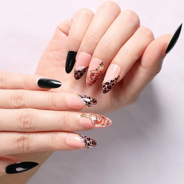 24pcs mid-length stiletto nail tips almond water drop paragraph tip leopard print false nails pre design acrylic tips1, Red;gold
24pcs mid-length stiletto nail tips almond water drop paragraph tip leopard print false nails pre design acrylic tips1, Red;gold