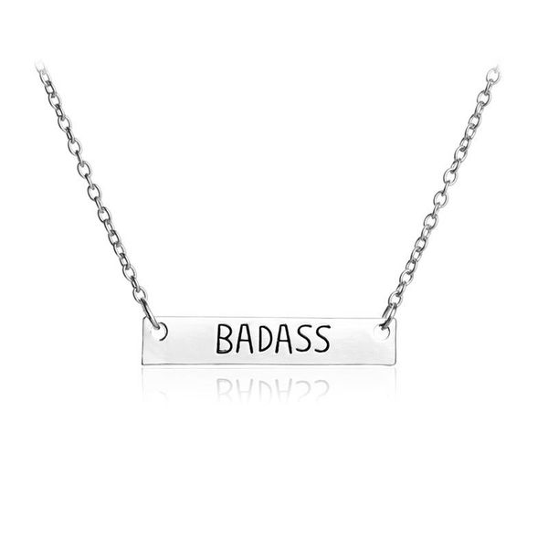 pendant necklaces jewelry 2021 creative zinc alloy fashion badass letter print necklace gift men women statement, Silver
pendant necklaces jewelry 2021 creative zinc alloy fashion badass letter print necklace gift men women statement, Silver