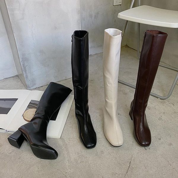 boots 2021 women thigh high knee ladies platform heels luxury designer square toe pu leather soft zipper shoes, Black
boots 2021 women thigh high knee ladies platform heels luxury designer square toe pu leather soft zipper shoes, Black