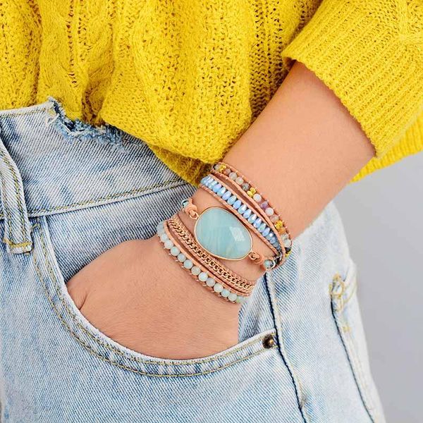 charm bracelets oaiite amazonite wrap bracelet ray of light encourage blue crystal five layer leather bangle set bohemian jewelry, Golden;silver
charm bracelets oaiite amazonite wrap bracelet ray of light encourage blue crystal five layer leather bangle set bohemian jewelry, Golden;silver