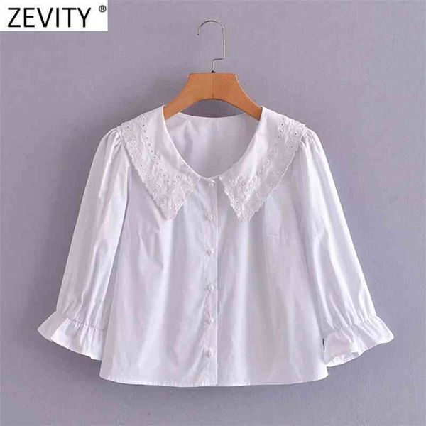 women fashion hollow out embroidery turn down collar white blouse lady pearl button shirt chic ruffles blusas ls9226 210416, White;black
women fashion hollow out embroidery turn down collar white blouse lady pearl button shirt chic ruffles blusas ls9226 210416, White;black