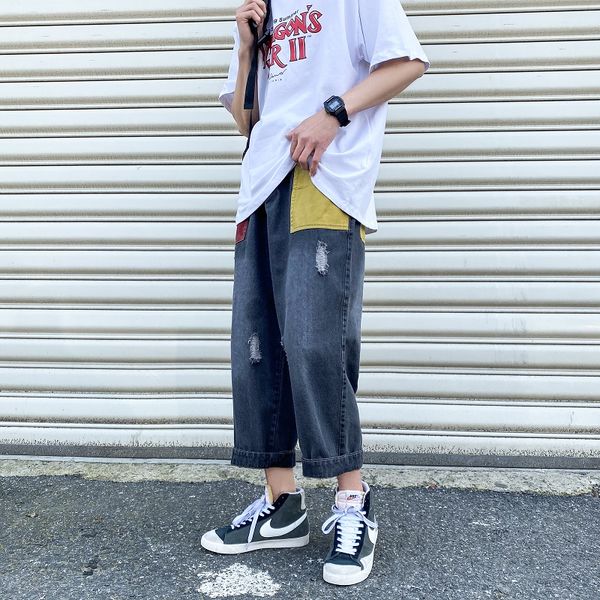 hole patch jeans mens fashion washed retro casual jeans pants men streetwear loose hip hop straight denim trousers mens -5xl, Blue
hole patch jeans mens fashion washed retro casual jeans pants men streetwear loose hip hop straight denim trousers mens -5xl, Blue