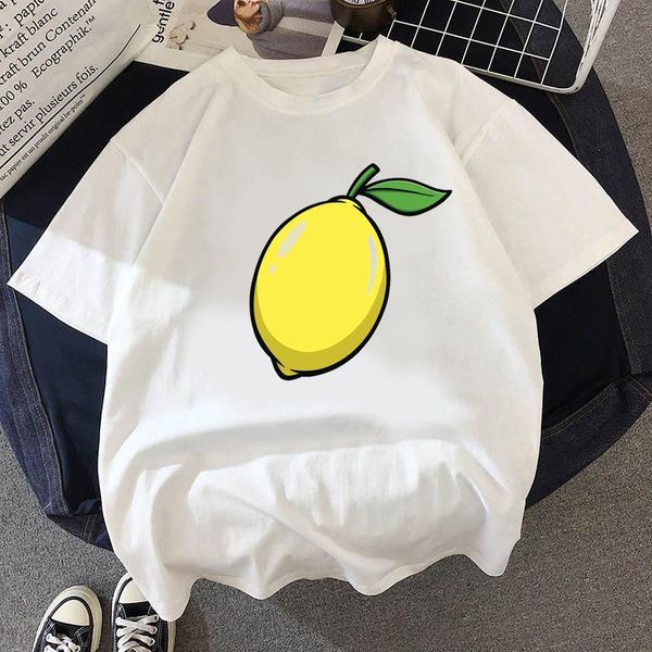women's t-shirt summer funny cartoon lovely lemon printed chic harajuku neck casual retro vogue, White
women's t-shirt summer funny cartoon lovely lemon printed chic harajuku neck casual retro vogue, White