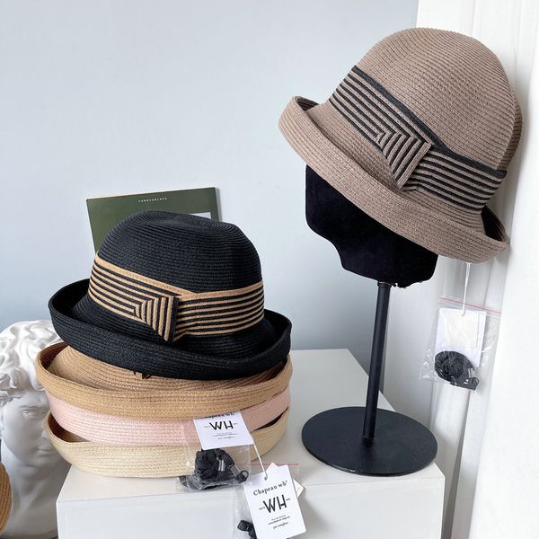 big hat striped curly ball cap summer sun protection straw children's small fresh basin versatile fisherman's, Blue;gray
big hat striped curly ball cap summer sun protection straw children's small fresh basin versatile fisherman's, Blue;gray