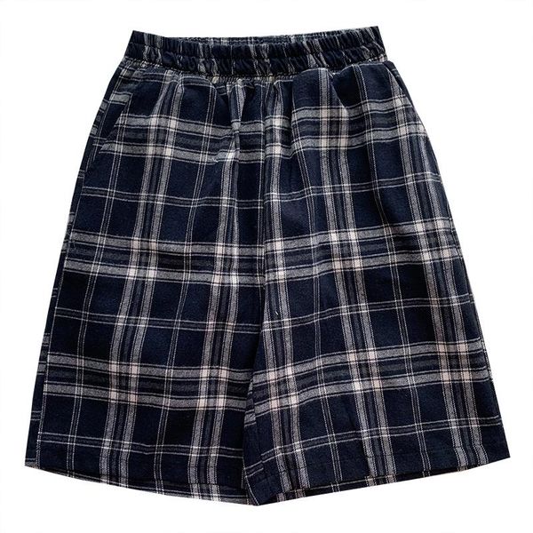 women's shorts summer retro elastic high waist korean loose casual blue plaid, White;black
women's shorts summer retro elastic high waist korean loose casual blue plaid, White;black