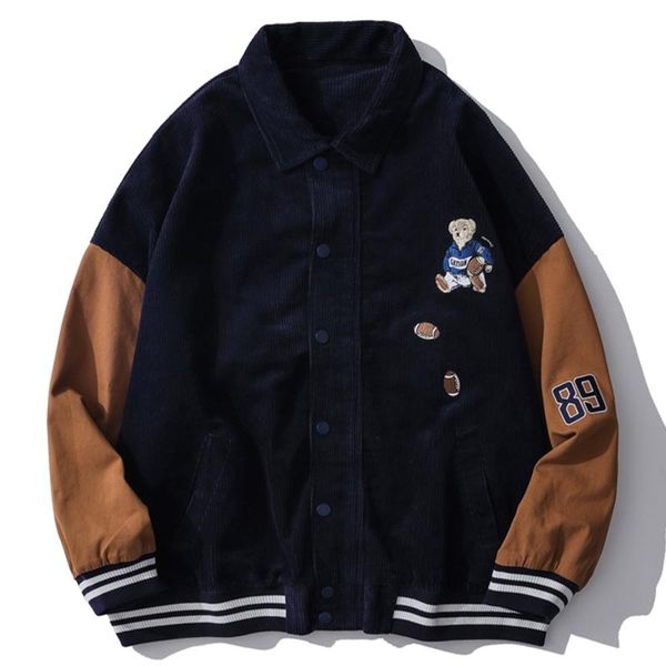 men's jackets bear embroidery corduroy winter coat men women streetwear jacket 2021 harajuku, Black;brown
men's jackets bear embroidery corduroy winter coat men women streetwear jacket 2021 harajuku, Black;brown