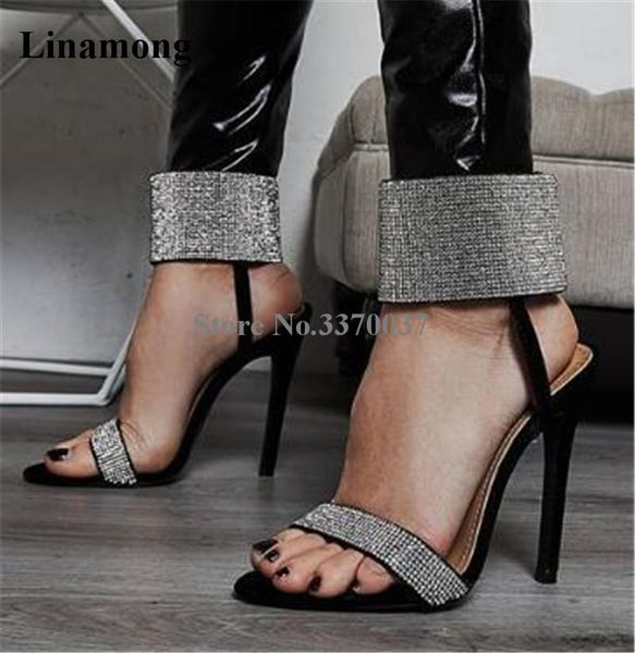 bling women fashion open toe rhinestone thin heel sandals crystal ankle wrap high wedding dress shoes, Black
bling women fashion open toe rhinestone thin heel sandals crystal ankle wrap high wedding dress shoes, Black