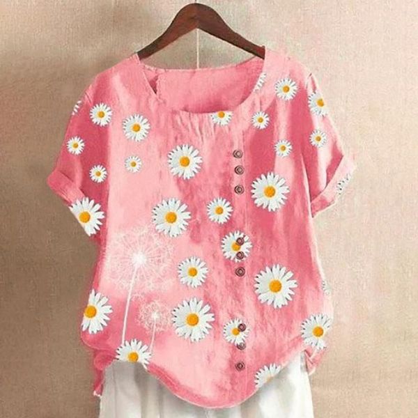 women's blouses & shirts vintage cotton linen women shirt blouse summer casual o neck print blusa elegant button short sleeve pullover, White
women's blouses & shirts vintage cotton linen women shirt blouse summer casual o neck print blusa elegant button short sleeve pullover, White