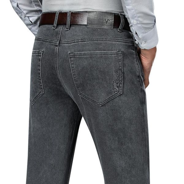 men's jeans 2021 autumn and winter pure black gray stretch men's business fashion embroidered regular fit denim pants male brand, Blue
men's jeans 2021 autumn and winter pure black gray stretch men's business fashion embroidered regular fit denim pants male brand, Blue
