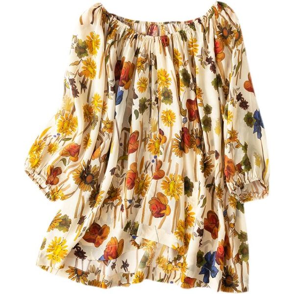 women's blouses & shirts shuchan loose off shoulder women lantern sleeve beach style silk slash neck print ladies blusa mujer, White
women's blouses & shirts shuchan loose off shoulder women lantern sleeve beach style silk slash neck print ladies blusa mujer, White