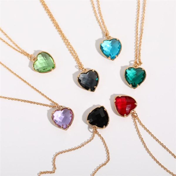 pendant necklaces colorful heart crystal rhinestone shape necklace for women girl gold color chain fashion jewelry gifts, Silver
pendant necklaces colorful heart crystal rhinestone shape necklace for women girl gold color chain fashion jewelry gifts, Silver