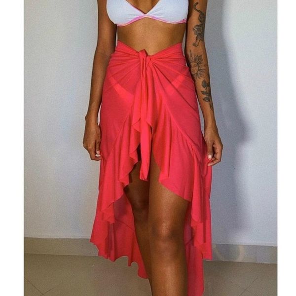 summer women swimwear bikinis cover up mesh see through solid ruffle wraps skirt bathing swimsuits femme beach bottoms women's pywr, White;black
summer women swimwear bikinis cover up mesh see through solid ruffle wraps skirt bathing swimsuits femme beach bottoms women's pywr, White;black