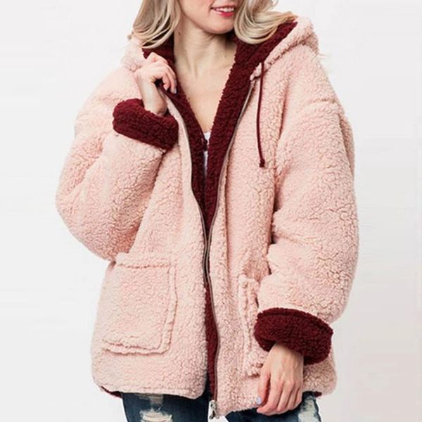 women's down & parkas 2021 women autumn winter coat wear both sides zipper pocket hooded outwear coats fluffy plush coat1, Black
women's down & parkas 2021 women autumn winter coat wear both sides zipper pocket hooded outwear coats fluffy plush coat1, Black