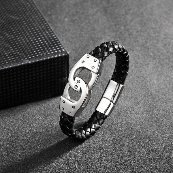 charm bracelets megin d punk ppersonality genuine leather stainless steel for men women couple friend fashion gift jewelry, Golden;silver 
charm bracelets megin d punk ppersonality genuine leather stainless steel for men women couple friend fashion gift jewelry, Golden;silver