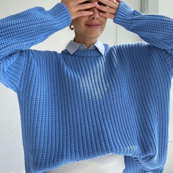women's sweaters pure color woolen pullover loose casual 2021 autumn and winter long-sleeved round neck sweater, White;black
women's sweaters pure color woolen pullover loose casual 2021 autumn and winter long-sleeved round neck sweater, White;black