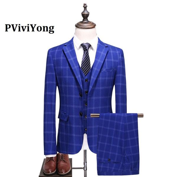 pviviyong brand 2021 suit men casual dress blue grid business three-piece (jackets + vest pants) 6141 men's suits & blazers, White;black
pviviyong brand 2021 suit men casual dress blue grid business three-piece (jackets + vest pants) 6141 men's suits & blazers, White;black