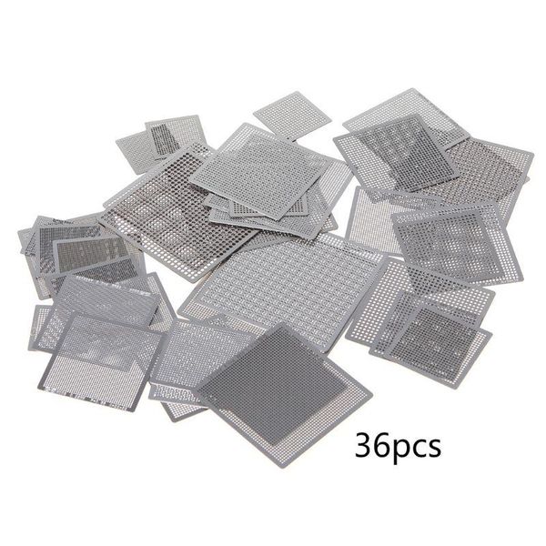 36pcs/set bga reballing stencils universal direct heat steel for smt smd notebook deskmotherboard chip cell phone repairing
36pcs/set bga reballing stencils universal direct heat steel for smt smd notebook deskmotherboard chip cell phone repairing