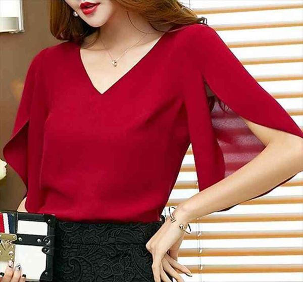 summer v-neck chiffon womens blouses short sleeve plus size and blusa feminina s-3xl, White
summer v-neck chiffon womens blouses short sleeve plus size and blusa feminina s-3xl, White