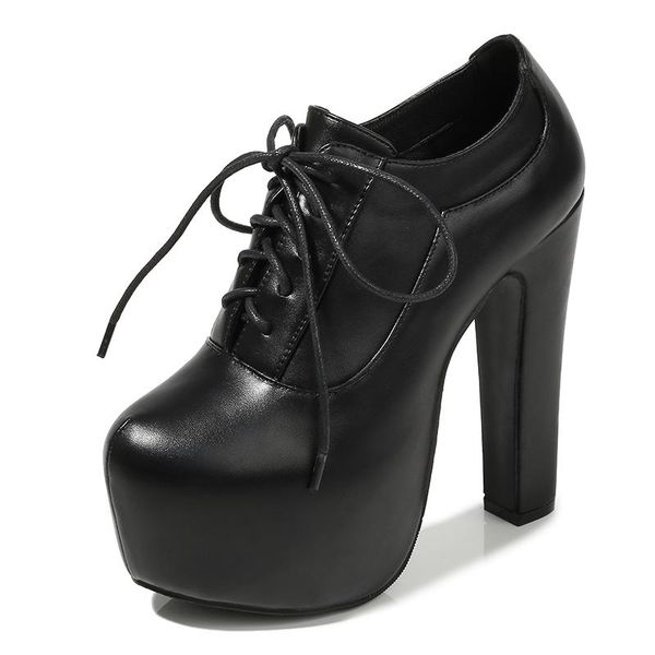 dress shoes lace-up high heels 2021 spring autumn women's thick heeled pumps platform ladies soft leather trend g0069, Black
dress shoes lace-up high heels 2021 spring autumn women's thick heeled pumps platform ladies soft leather trend g0069, Black