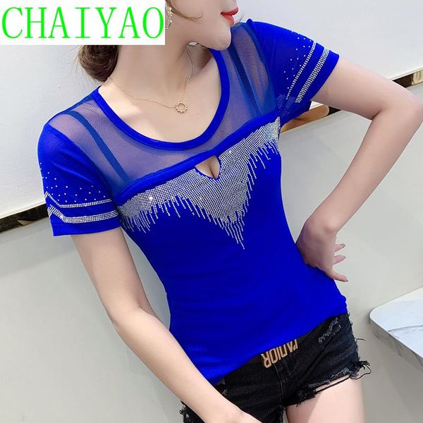 women's t-shirt summer korean style girls fashion o-neck mesh hollow out women short sleeve shiny diamonds tees 2021 t12921a, White
women's t-shirt summer korean style girls fashion o-neck mesh hollow out women short sleeve shiny diamonds tees 2021 t12921a, White