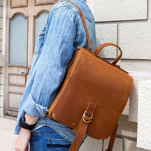 backpack casual crazy horse leather men genuine vintage multifunctional school bags daypack man travel rucksack mochila
backpack casual crazy horse leather men genuine vintage multifunctional school bags daypack man travel rucksack mochila