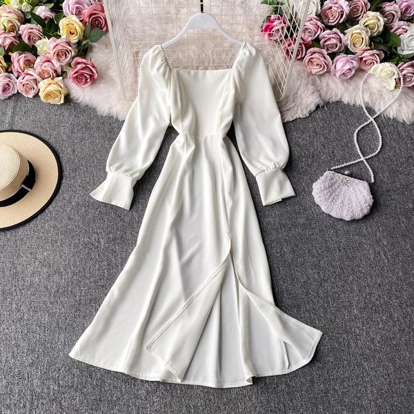 casual dresses long sleeve backless high waist dress french vintage square collar bodycon a-line elegant office lady party, Black;gray
casual dresses long sleeve backless high waist dress french vintage square collar bodycon a-line elegant office lady party, Black;gray