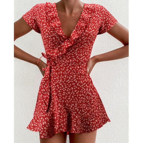 casual dresses summer women floral printed mini dress ruffle v neck short sleeve high waist belted a-line beach clothes femme, Black;gray
casual dresses summer women floral printed mini dress ruffle v neck short sleeve high waist belted a-line beach clothes femme, Black;gray