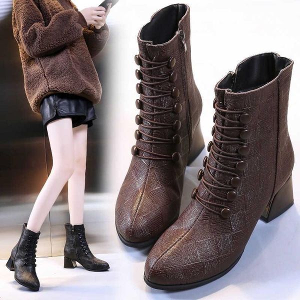 boots autumn and winter fashion round toe women's shoes with buckle high-heeled thick heels velvet short-tube, Black
boots autumn and winter fashion round toe women's shoes with buckle high-heeled thick heels velvet short-tube, Black