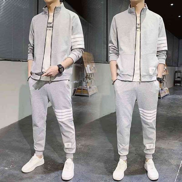 casual sportswear set men's spring and autumn summer 2021 new style sweater korean version trend tb four bars youth, Gray
casual sportswear set men's spring and autumn summer 2021 new style sweater korean version trend tb four bars youth, Gray