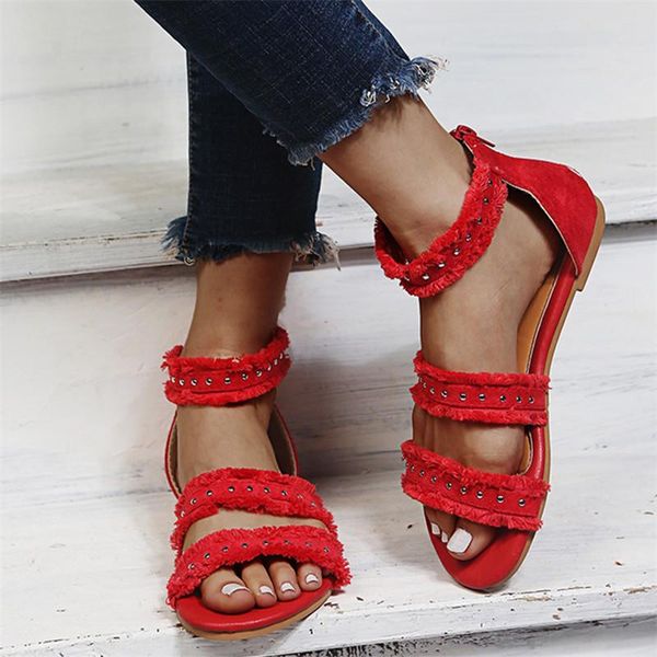 socofy women's summer sandals retro rivets flats beach shoes zippers ankle strap outdoor female sandalias big size, Black
socofy women's summer sandals retro rivets flats beach shoes zippers ankle strap outdoor female sandalias big size, Black