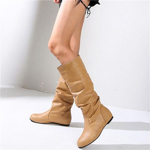 boots women high pu leather fashion pleated solid color non-slip winter warm casual low heels khaki black long slim
boots women high pu leather fashion pleated solid color non-slip winter warm casual low heels khaki black long slim