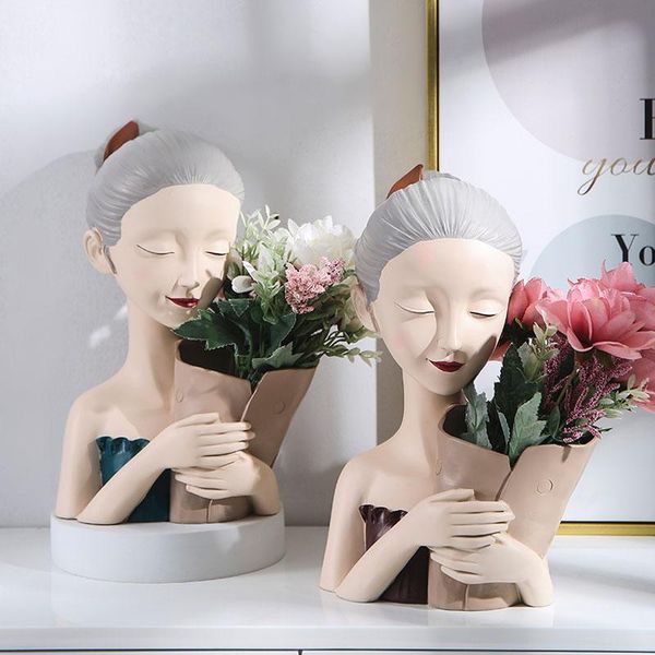 creative resin bouquet girl sculpture ornaments vase craft living room tv cabinet flower arrangement home decoration accessories vases
creative resin bouquet girl sculpture ornaments vase craft living room tv cabinet flower arrangement home decoration accessories vases