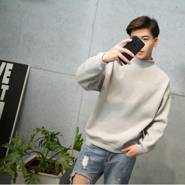 men's hoodies & sweatshirts m-xxl korean fashion trendy half-high collar solid color loose bat shirt sleeve large size long-sleeved pul, Black
men's hoodies & sweatshirts m-xxl korean fashion trendy half-high collar solid color loose bat shirt sleeve large size long-sleeved pul, Black