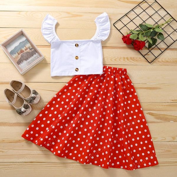 kids clothing sets girls outfits children ruffle flying sleeve +dots skirts 2pcs/set summer fashion baby clothes, White
kids clothing sets girls outfits children ruffle flying sleeve +dots skirts 2pcs/set summer fashion baby clothes, White