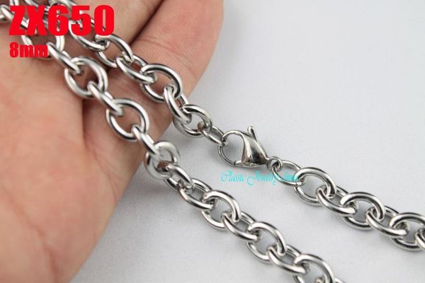 14"-38" 8mm round wire cross chain stainless steel necklace man's lady fashion jewelry 20pcs zx650 chains, Silver 
14"-38" 8mm round wire cross chain stainless steel necklace man's lady fashion jewelry 20pcs zx650 chains, Silver