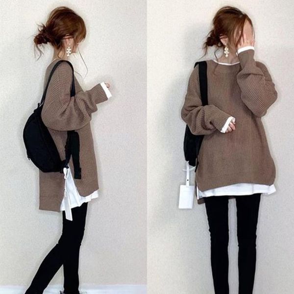 loose pullover casual knitted oversize fashion jumper korean chic autumn thin women sweater coffee long sleeve women's sweaters, White;black
loose pullover casual knitted oversize fashion jumper korean chic autumn thin women sweater coffee long sleeve women's sweaters, White;black