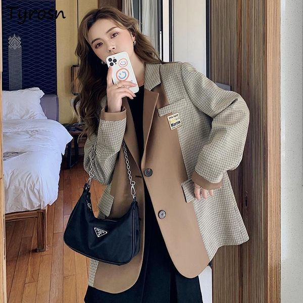women's suits & blazers patchwork women retro outerwear all-match harajuku korean fashion chic temperament female spring leisure office, White;black
women's suits & blazers patchwork women retro outerwear all-match harajuku korean fashion chic temperament female spring leisure office, White;black